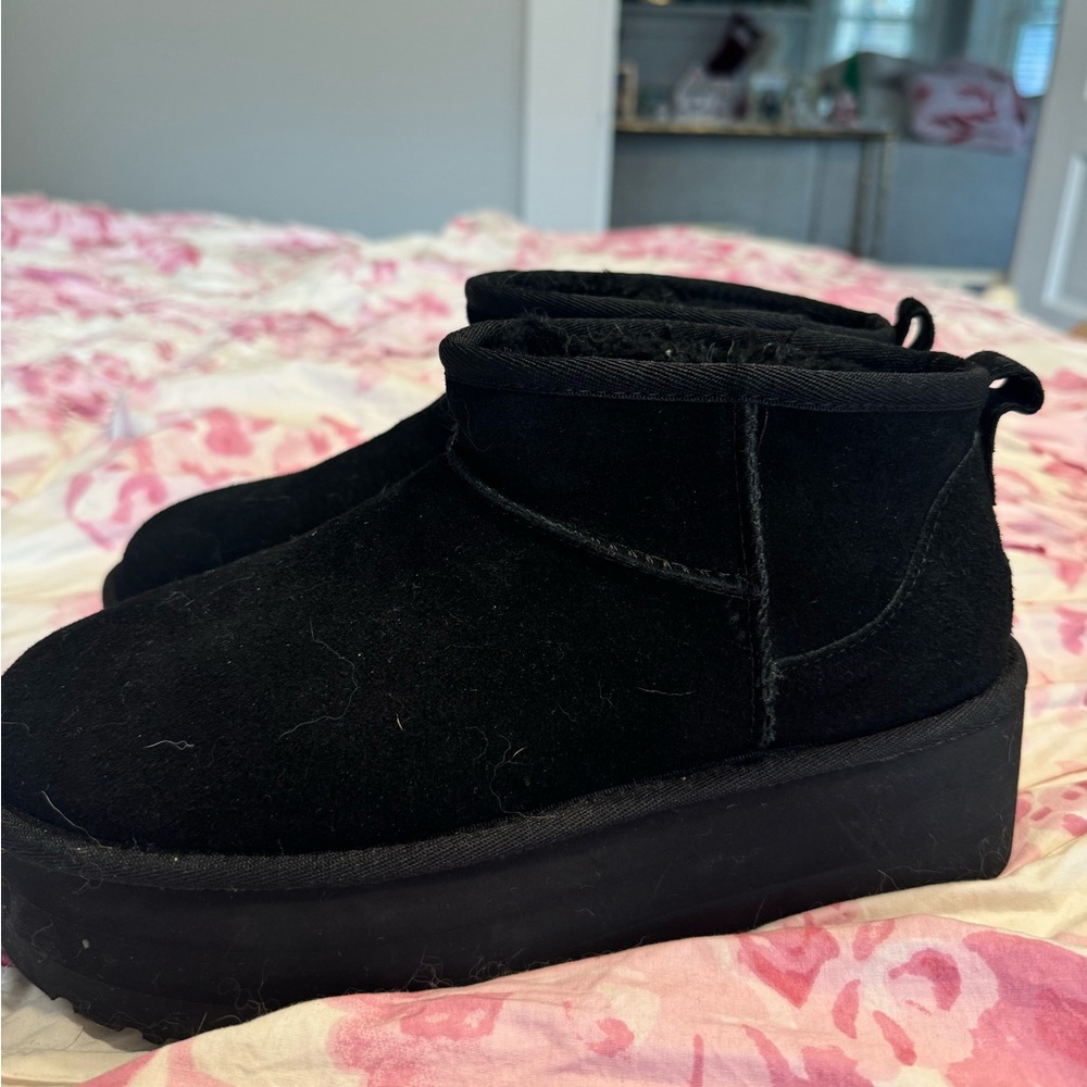 Black classic mini ultra suede uggs